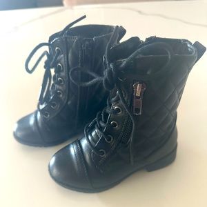 Black Toddler Girl Boots 7C